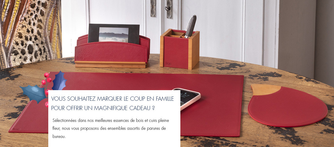 Pot stylos Mombo - Bureau maroquinerie luxe - Atelier DE LAFORÊT